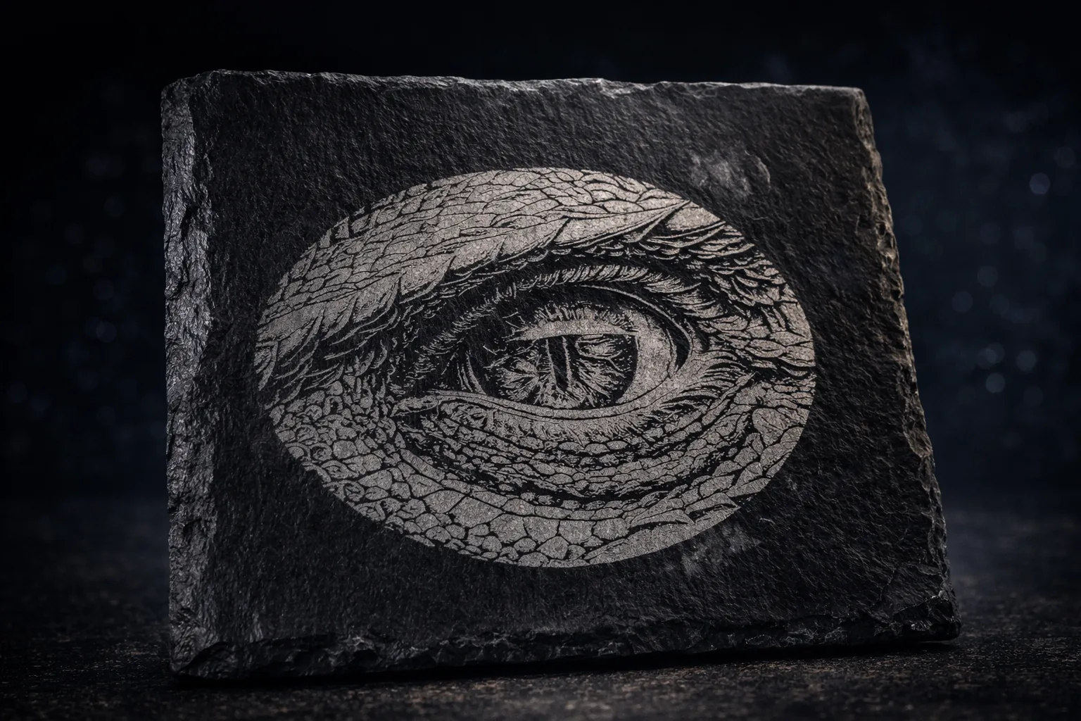 Oval slate surface sample