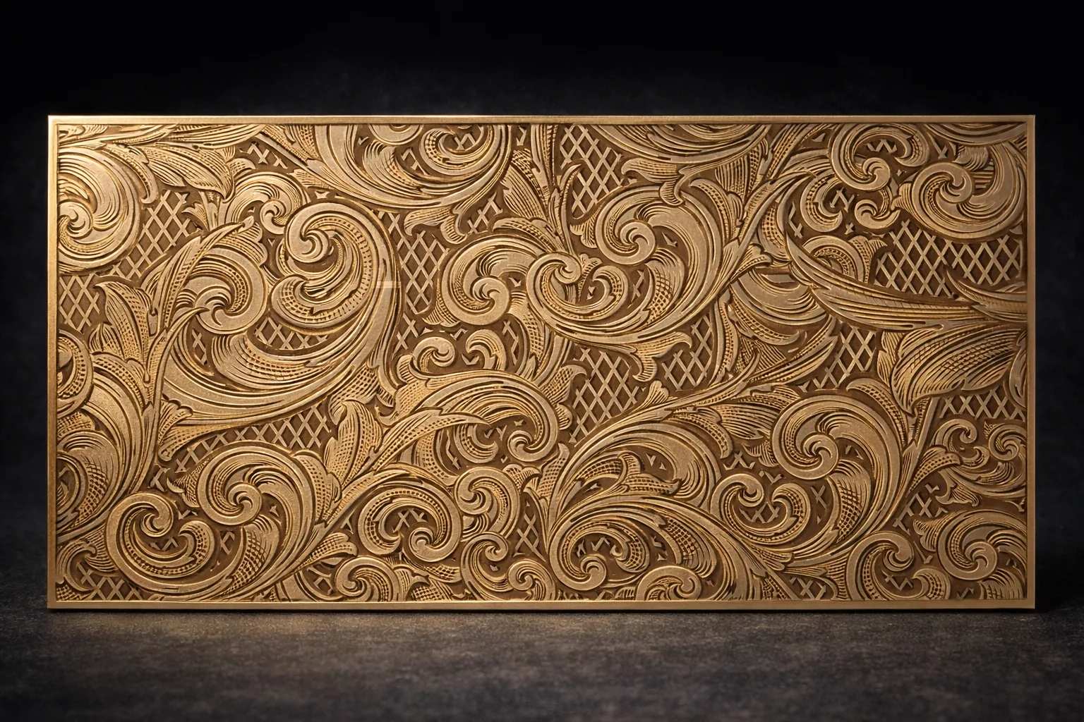 Decorative panel engraved into wood