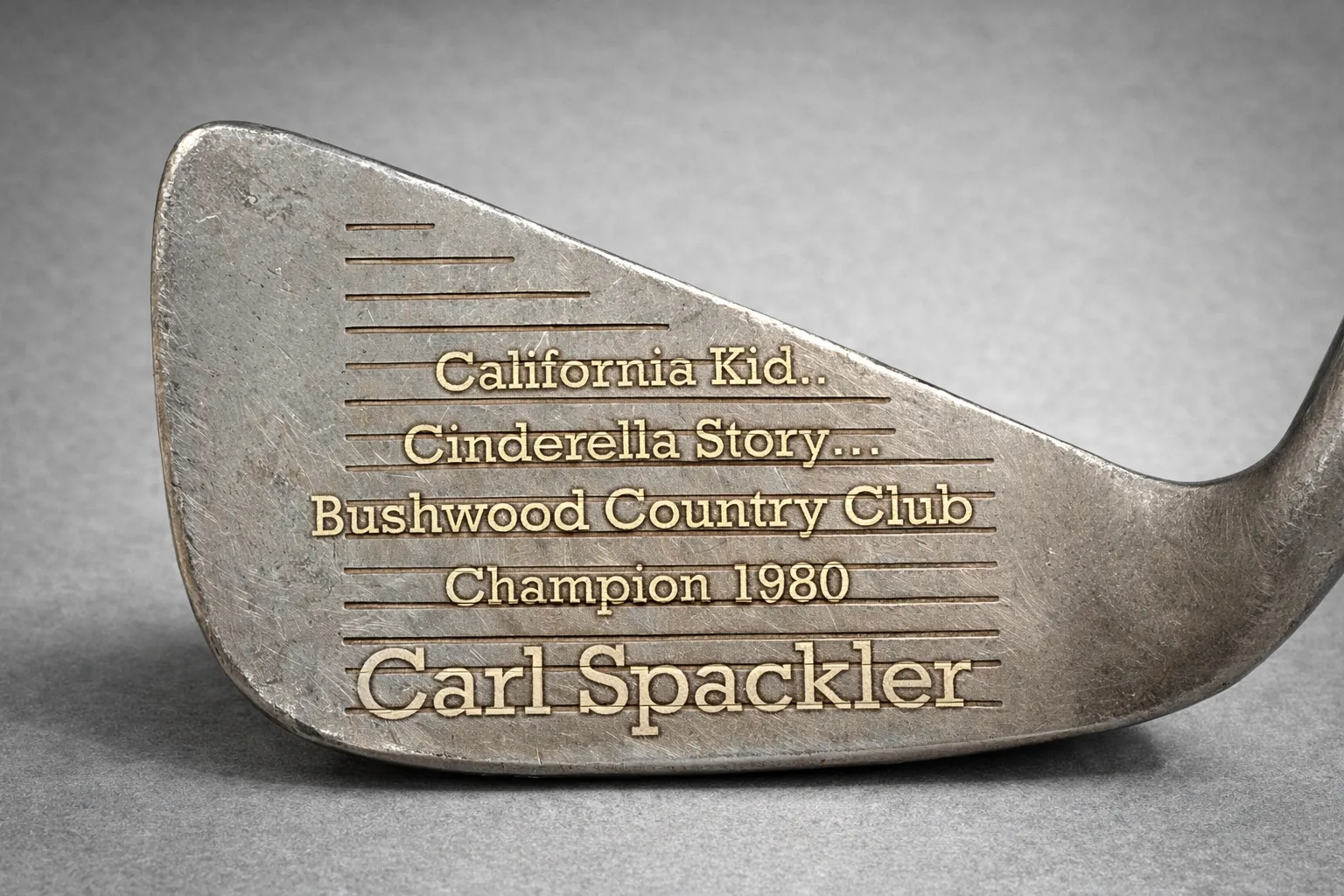 Custom engraving on a golf putter