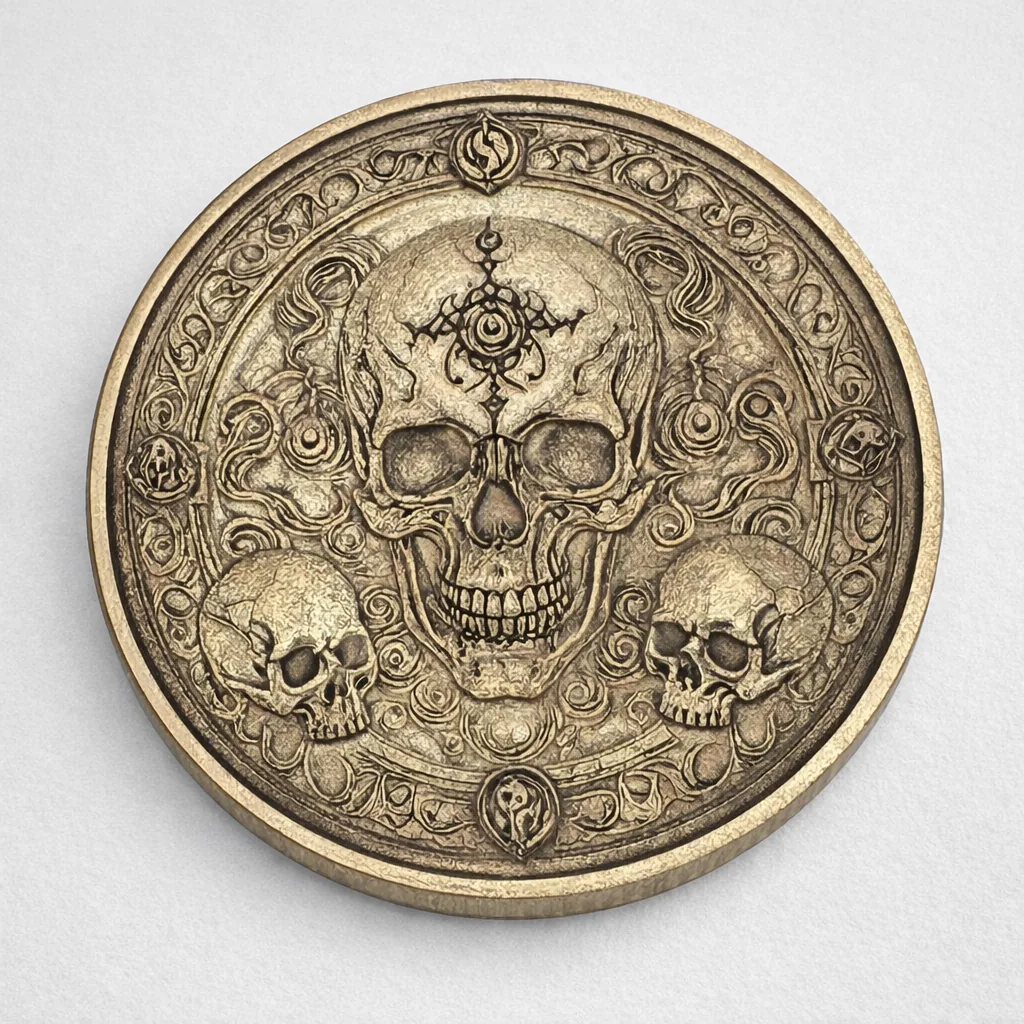 Memento mori skull engraving