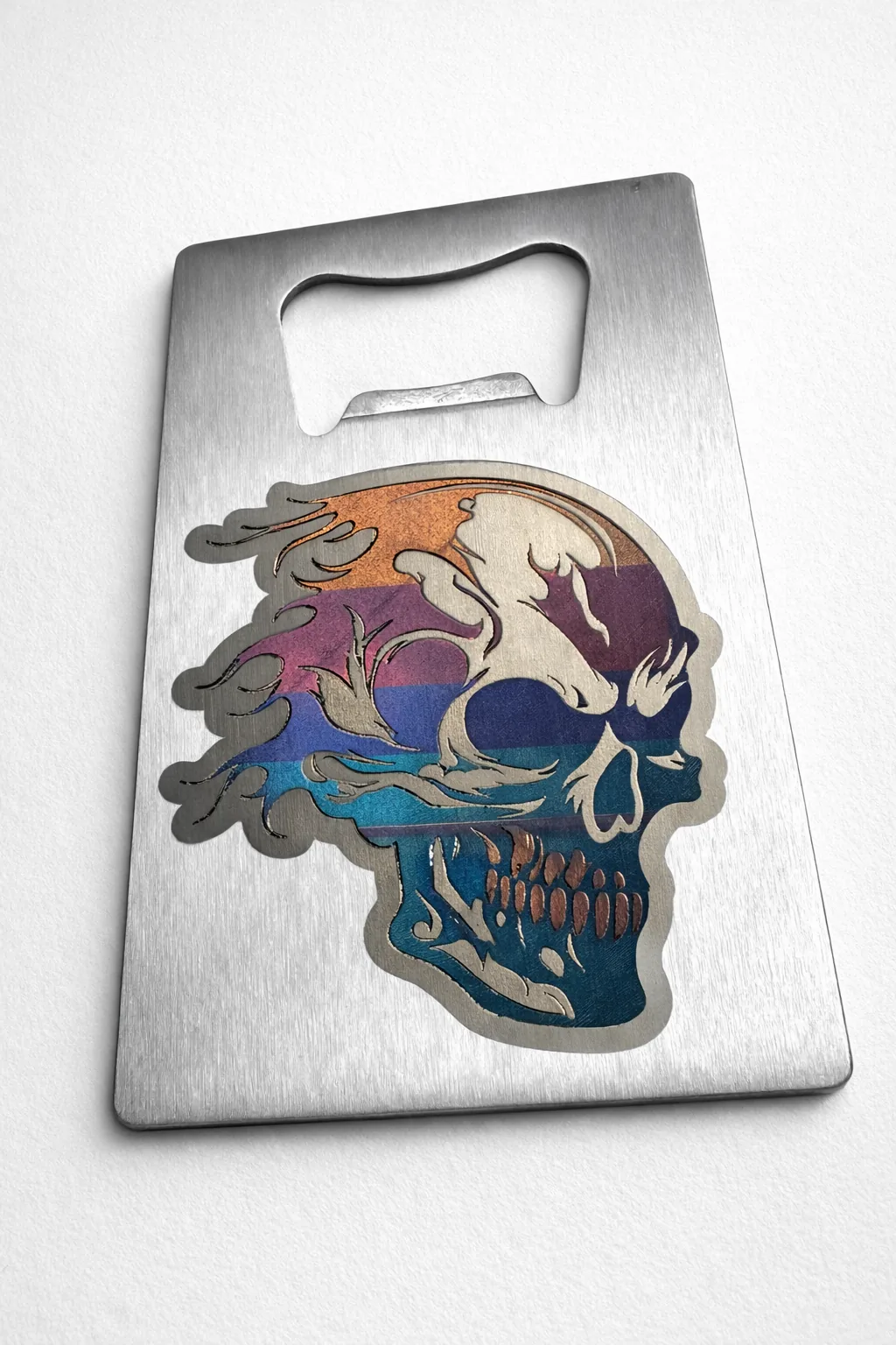 Memento mori skull design engraved into a coin